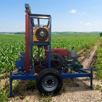Foreuse rotative à roues diesel compacte la plus vendue avec moteur, profondeur maximale 200m