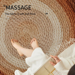 Tapis rond Hengai style Wabi Sabi, motif géométrique, tapis de sol rembourré pour chambre à coucher, tissé à la machine, nettoyage localisé, lavable à la main - Product Image 1