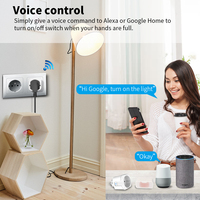 Prise intelligente WiFi SIXWGH Tuya avec adaptateur Alexa, prise EU 16A/20A avec moniteur de consommation d'énergie pour la domotique