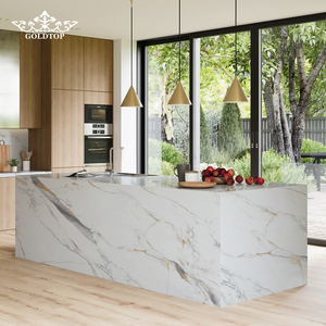 Dalles de quartz imprimées GOLDTOP 7024 Calacatta Gold Extra PD, imprimées par jet d'encre, à veines stables, couleur uniforme, qualité alimentaire, pour plans de travail - Product Image 2