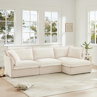 Canapé sectionnel moderne en forme de L ATUNUS, canapé nuage confortable en chenille avec assise profonde pour salon ou bureau