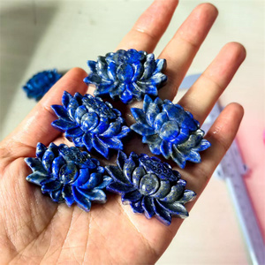 Nuovi arrivi Artigianato in <span class=keywords><strong>pietra</strong></span> semipreziosa 35mm, in <span class=keywords><strong>lapislazzuli</strong></span> <span class=keywords><strong>blu</strong></span>, intaglio loto per Reiki - Product Image 6