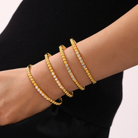 Bracelet hypoallergénique personnalisé en acier inoxydable plaqué or PVD 18 carats, bijoux, perle de zircon exquise, bracelet tendance