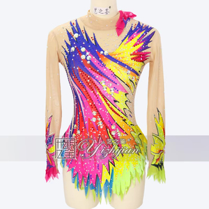 Traje de <span class=keywords><strong>patinaje</strong></span> YIZHIJIAN, gimnasia artística, mono ajustado, competición de niñas, traje de baile de salón - Product Image 5