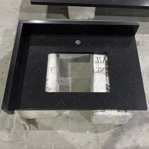 Losas de Cuarzo Negro Sintético con Vetas Doradas para Fabricación de Encimeras, Encimeras para Cocina y Baño - Product Image 5