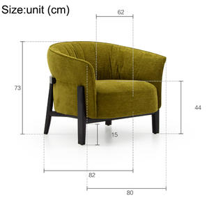 Sofá Individual Moderno para Sala de Estar o Dormitorio, Sillón Relajante con Brazos, Diseño Simple en Color Caqui - Product Image 6