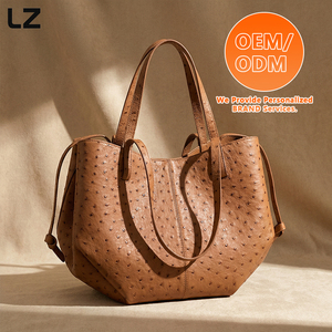 Bolsos de Mujer LZ, Bolsos de Mano de Gran Capacidad, Bolsos Tote con Logotipos Personalizados, Bolsos de Hombro de Cuero Vegano de Avestruz para el Trabajo y Viajes - Product Image 1