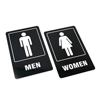 Panneaux d'identification de toilettes pour hommes et femmes, en plastique, imperméables, avec coins arrondis, pour montage mural, conformes aux normes de braille, pour espaces commerciaux et accessibles
