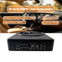 Subwoofer de voiture actif 10 pouces, haut-parleur de basses mince et puissant, bobine simple, audio mono, ajustement universel, 120W RMS, télécommande