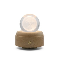 Lampe de lune chinoise boule de verre luminaire 3D cristal bande de lumière musique