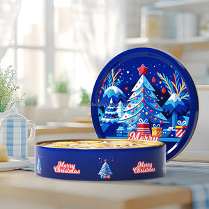 Galletas redondas de estaño de Navidad y fabricantes de galletas galleta danesa real Premium - Product Image 2