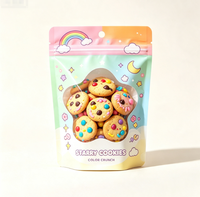 Transparante, vochtbestendige, staande ritssluitingszak met gravureprint, plastic zak voor verpakkingen van biscuits, koekjes, gebak en snacks