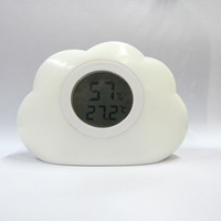 Veilleuse de thermomètre à changement de couleur nuage avec humidité, veilleuse en silicone avec thermomètre hygromètre