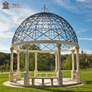 TREVI dekorasi taman luar ruangan mewah ukiran batu alam besar Gazebo kolom marmer sederhana krem Mesir Tinggi - Product Image 2