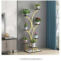 Salon créatif moderne minimaliste en fer forgé plante support nordique multicouche présentoir or fleur support