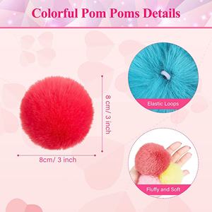 Porte-clés Pompon Coloré en Fausse Fourrure, Vente en Gros - Product Image 5