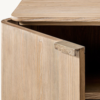 Buffet à double porte en bois massif de style américain vintage Rhoohill, meuble de luxe en bois antique pour salle à manger