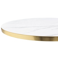 Plateau de table en aggloméré stratifié Lifepursue pour restaurant, salle à manger intérieure, finition mate avec bord en PVC laiton