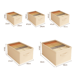 Cesta de Almacenamiento de Lino y Algodón de Calidad Superior con Asa, Gran Capacidad, Organizador de Cajones para Ropa, Jeans y Pantalones - Product Image 5