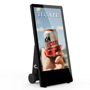 Портативная наружная ЖК-панель для плакатов с киоском, цифровая вывеска с питанием от батареи, 32 дюйма, 55 дюймов, 4K
