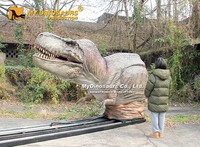 MY DINO AD-257 Décoration de terrain de jeux, T-rex animatronique demi-corps qui sort de la muraille