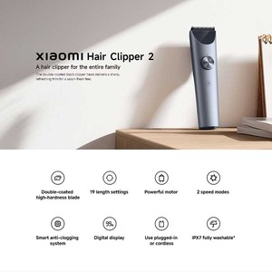 Cortadora de Pelo Xiaomii 2, Cuerpo de Plástico, 3W, Batería de Iones de Litio Recargable por USB, Resistente al Agua IPX7, 180 Minutos de Autonomía, 19 Ajustes de Longitud, Uso en Viajes - Product Image 3
