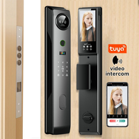 Serrure numérique entièrement automatique CNC avec écran large de 4,5 pouces, interphone vidéo 3D, serrure de porte intelligente Tuya avec caméra et empreinte digitale