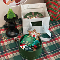 Emballage Cadeau de Noël Festif en Carton Rond Portable Vide en Forme de Cylindre pour Emballage de Cadeaux de Fête