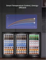 Armoire à boissons de comptoir commerciale Haibor en acier inoxydable pour café/KTV/pub, rangement de vin de luxe à double porte