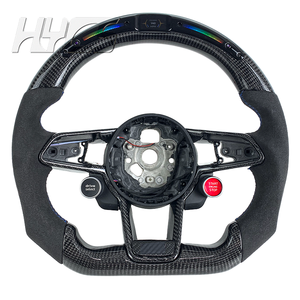 Volant en cuir pour <span class=keywords><strong>Audi</strong></span> 8Y 8P 8V B8 B9 TTS A4 B8.5 A5 A6 C6 C7 C8 4F A7 A8 Q3 <span class=keywords><strong>Q5</strong></span> S3 8V S4 S5 Rs3 Rs4 Rs5 Rs7 Tt 8J R8 - Product Image 1