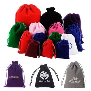 Pochette en velours flanelle personnalisable avec logo pour le rangement de bijoux, sac en tissu recyclable, prix bas, vente en gros - Product Image 2