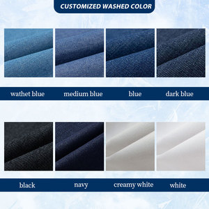 Tùy Chỉnh Denim Nhà Máy Nút Bay Nguyên Denim Quần Baggy Cong Scimitar Thùng Chân Móng Ngựa Sờn Jeans Người Đàn Ông - Product Image 5