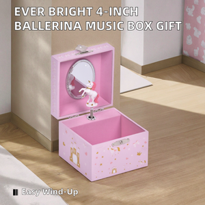 Caja de Música de Unicornio Personalizada Ever Bright de 4 Pulgadas, de Madera, con Mecanismo de Cuerda, 120 Segundos de Duración de Sonido, Joyería, Regalo para Niños, Cumpleaños y Navidad - Product Image 2