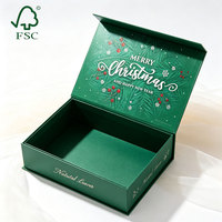 Boîte à rabat magnétique sur le thème de Noël, motif festif mignon, en carton rigide, cadeau de Noël pour enfants, décoration de fête, souvenir, emballage de vente au détail
