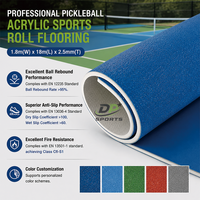 Revêtement de sol en acrylique pour pickleball, revêtement de sol portable pour terrain de pickleball, tapis de sol pour pickleball, revêtement de sol sportif, tapis de pickleball en rouleau