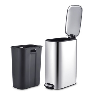 <span class=keywords><strong>Cubo</strong></span> de <span class=keywords><strong>Basura</strong></span> para Baño con Tapa, de Acero Inoxidable, Rectangular, con Pedal, para Espacios Estrechos de Oficina - Product Image 5