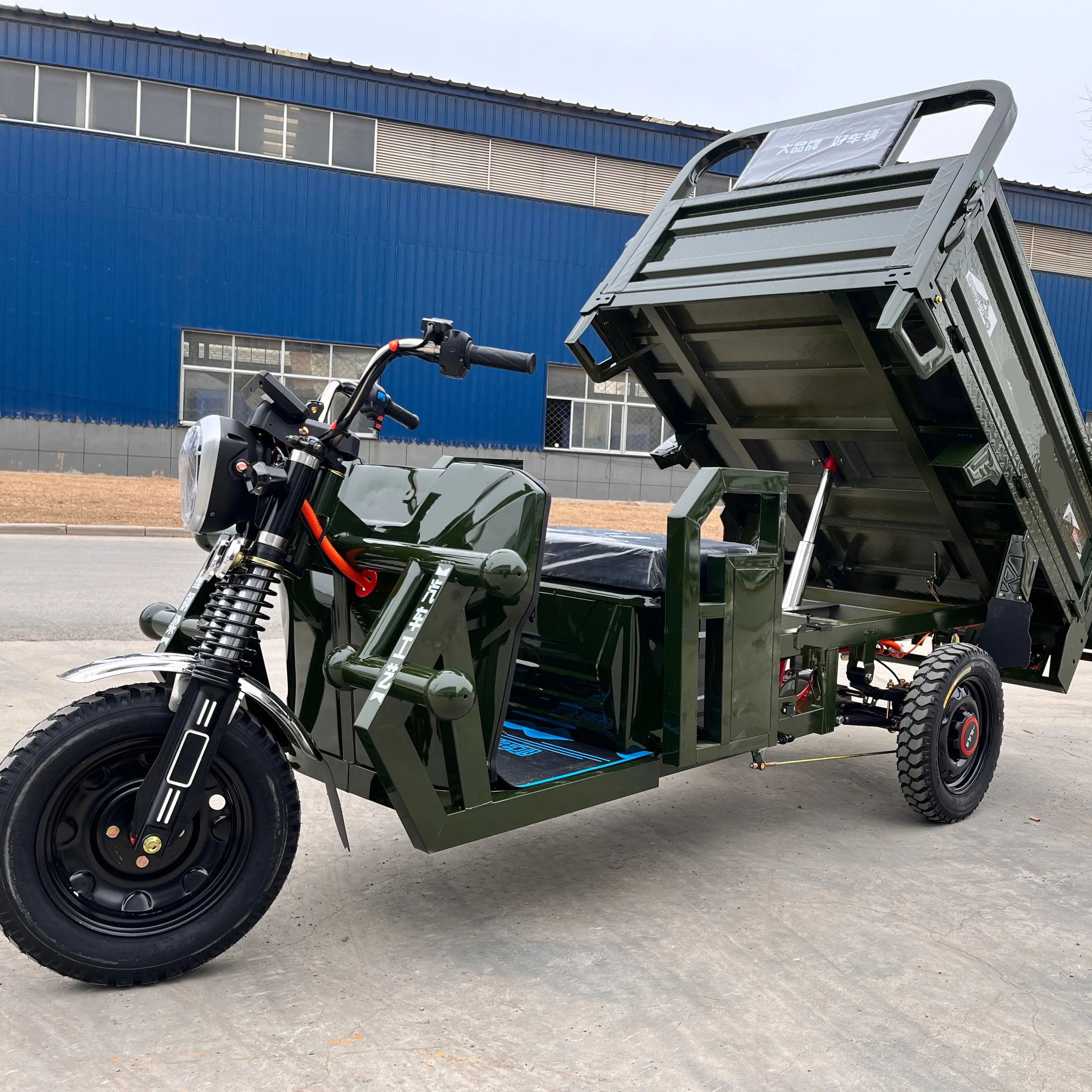 Güçlü Motor çiftlik kullanımı 1200W Motor 60V45Ah kurşun asit pil elektrikli kargo üç tekerlekli bisiklet yetişkin için