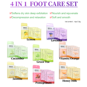 Set de Pedicura 4 en 1 al por Mayor para el Cuidado de los Pies, con Baño <span class=keywords><strong>Mineral</strong></span>, Exfoliante de Azúcar, Mascarilla y <span class=keywords><strong>Crema</strong></span>/Loción - Product Image 2