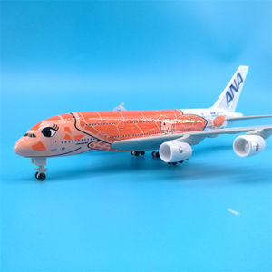 Avión Airbus A380 a Escala 1/400 de 18 cm, Aerolínea Japonesa ANA, Diseño de Tortuga Naranja, con Tren de Aterrizaje para Exhibición - Product Image 6