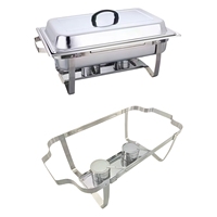 Ensemble de réchauds de buffet rectangulaires en acier inoxydable pour la restauration, chauffe-plats professionnels en gros