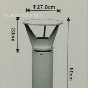Lawn Lights Aluminum Alloy Led IP65 27.8cm Diameter 60cm Height Water Resistant <b>Outdoor</b> <b>Lighting</b> - Product Image 3