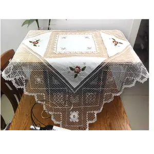 mexican small round spider web ecru lace tablecloth crochet dressing table cover