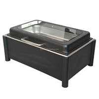 Chauffe-Plats Électrique Professionnel 9L Rectangulaire Noir en Acier Inoxydable pour Buffet – Offre Spéciale