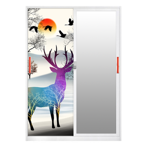 Armadio in Acciaio a 3 Ante con Stampa Personalizzata, Guardaroba in Metallo, Armadietto in Acciaio - Product Image 2