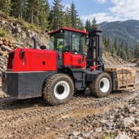 Neuer 4WD Diesel-Gabelstapler 3,5 Tonnen 5 Tonnen 10 Tonnen CE EURO5 EPA Geländegängiger Allrad-Gabelstapler mit Vollgummireifen