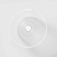 Panier de rangement rond en fil métallique amovible pour la maison, avec couvercle en bois d'acacia, écologique