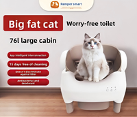 Kotak Pasir Kucing Pintar Petaok APP Controlled Extra Large 76L PP+ABS+POM Persegi Penghilang Bau Otomatis Pembersih Diri 8KG