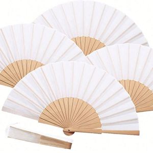 Custom Printed Fabric Foldable Wooden <b>Handheld</b> <b>Fan</b> Eco-Friendly Bamboo with Painted Technique for Summer and Parties - Product Image 4