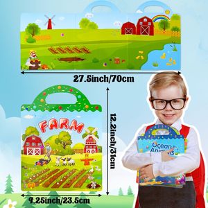 Livre d'autocollants réutilisables pour enfants, livre d'autocollants créatifs lavables en PVC, autocollants en gelée de dessin animé pour les tout-petits de 3 ans et plus, cadeaux d'anniversaire - Product Image 4