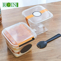 Boîte carrée transparente pour petits gâteaux, emballage de fruits, pâtisserie, vente en gros, 10 pièces